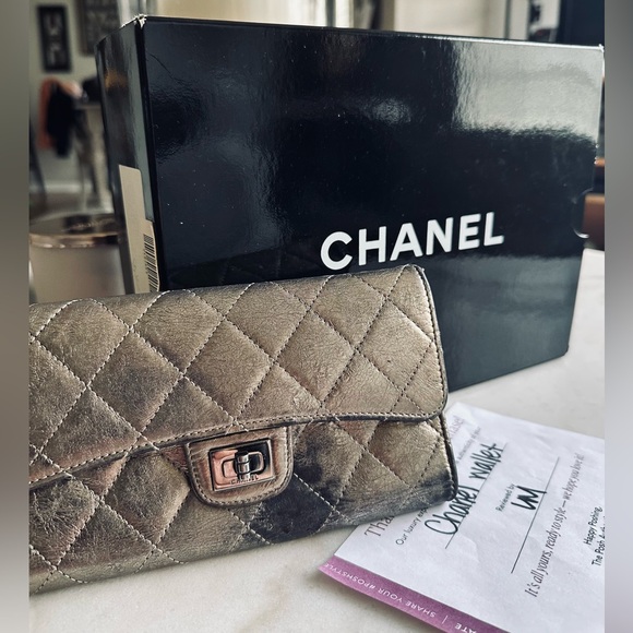 Authentic Chanel Metallic Calfskin Wallet - PRICED to SELL - Picture 1 of 11